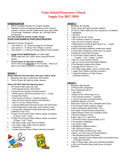 School Supply List 2017-2018 - District 279