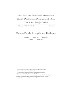 Chinese Family Strengths and Resiliency