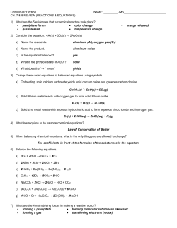 CHEMISTRY WKST NAME