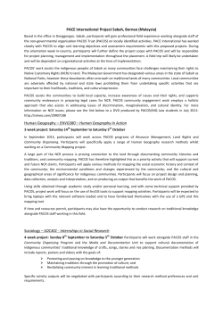 PACE International Project Sabah, Borneo (Malaysia) Human