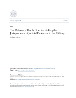 The Deference That Is Due: Rethinking the