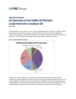 Overview of the Edible Oil Markets