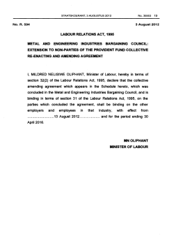 Labour Relations Act: Metal and Engineering Bargaining Council