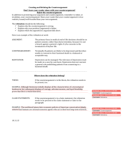 Creating and Refuting the Counterargument 1 Don`t