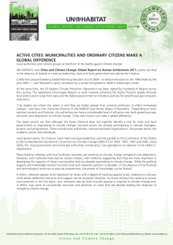Active cities: MunicipAlities And ordinAry citizens MAke - UN