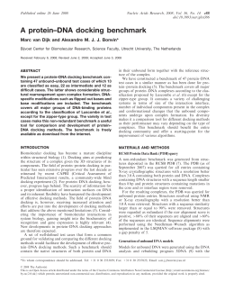 A protein&ndash;DNA docking benchmark