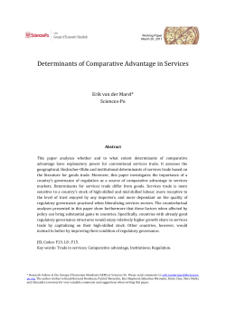 Determinants of Comparative Advantage in Services