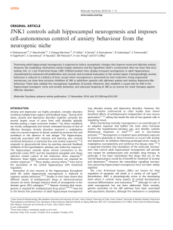 JNK1 controls adult hippocampal neurogenesis and imposes cell