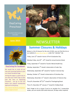 June 2015 - DayCaring Preschool