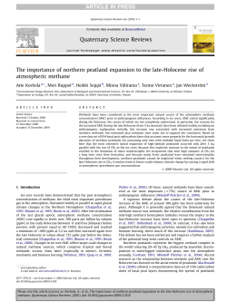 The importance of northern peatland expansion to the late