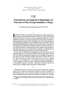 International Law Aspects of Repatriation of Prisoners of War During