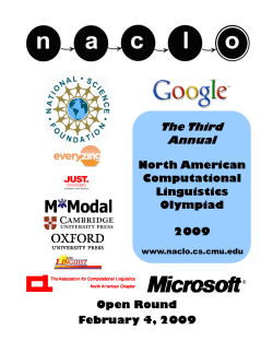Questions - North American Computational Linguistics Olympiad