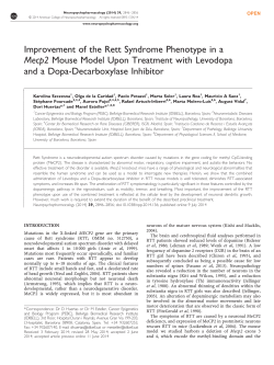 Improvement of the Rett Syndrome Phenotype in a Mecp2