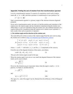 Finding the axis of rotation