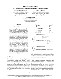 Clinical Text Prediction with Numerically Grounded Conditional