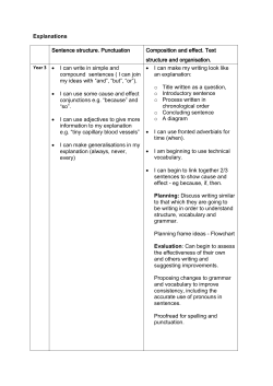 Explanations Sentence structure. Punctuation Composition and