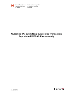 Submitting Suspicious Transaction Reports to FINTRAC Electronically