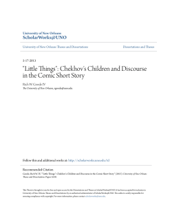 "Little Things": Chekhov`s Children and Discourse in the Comic