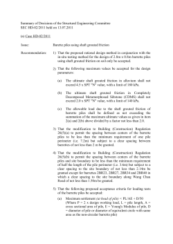 Summary of Decisions of the Structural Engineering Committee