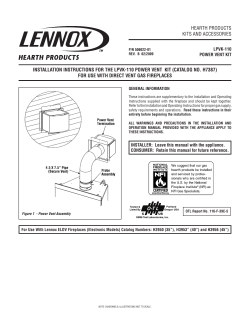 INsTALLATION INsTRucTIONs FOR ThE LPVK