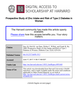 Prospective Study of Zinc Intake and Risk of Type 2 Diabetes in