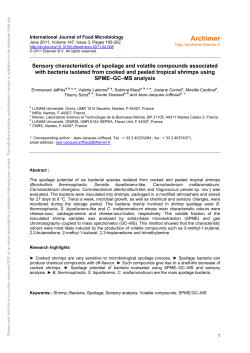 Sensory characteristics of spoilage and volatile - Archimer