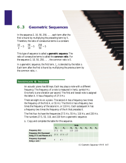 6.3 Geometric Sequences