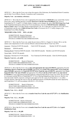 ATM 2017 Motions - Town of Sunderland