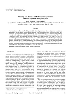 Viscosity and thermal conductivity of copper oxide nanofluid