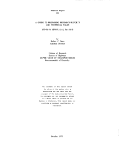 A Guide to Preparing Research Reports and