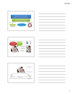 Introduction to Accounting Preparing for a User`s Perspective