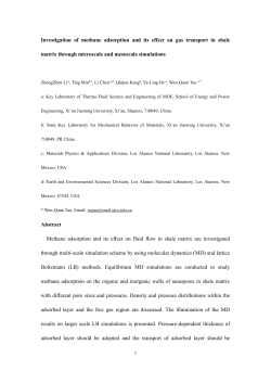 Investigation of methane adsorption and its effect on gas transport in