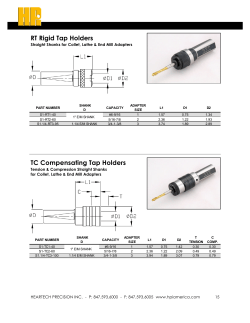 RT Rigid Tap Holders TC Compensating Tap Holders