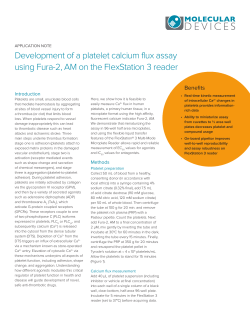 Platelet Calcium Flux Assay Using Fura 2, AM on FlexStation 3 Reader