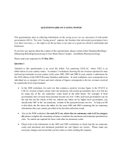 QUESTIONNAIRE ON TAXING POWER