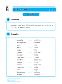 Unit 8 Synonyms - Singapore Asia Publishers