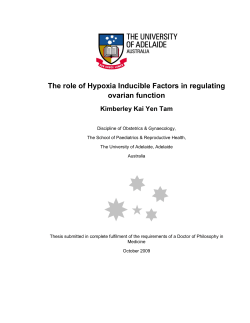 The role of Hypoxia Inducible Factors in regulating ovarian function