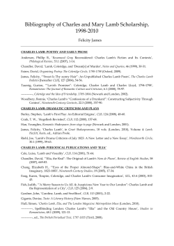 Bibliography of Charles and Mary Lamb Scholarship, 1998