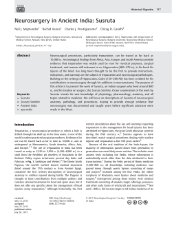 Neurosurgery in Ancient India: Susruta