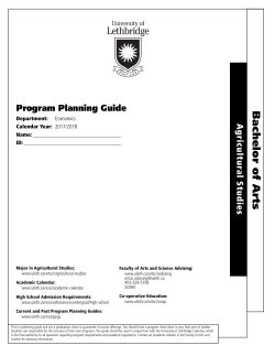 Bachelor of Arts - University of Lethbridge