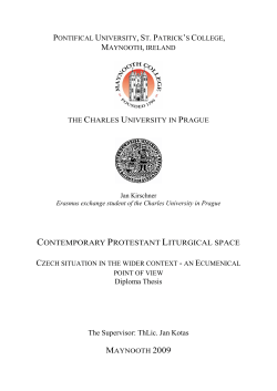 CONTEMPORARY PROTESTANT LITURGICAL SPACE Diploma