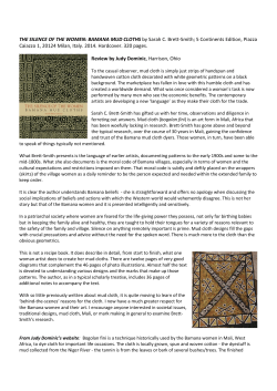 THE SILENCE OF THE WOMEN: BAMANA MUD CLOTHS by