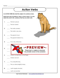 Sentences with Action Verbs