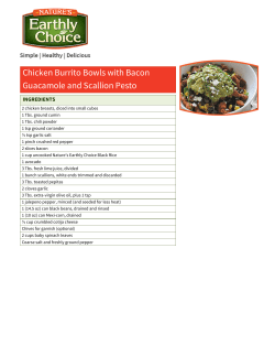 Chicken Burrito Bowls with Bacon Guacamole and Scallion Pesto