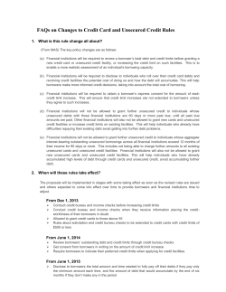FAQs on Changes to Credit Card and Unsecured