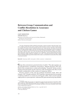 Between-Group Communication and Conflict Resolution in