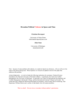 Rwandan Political Violence in Space and Time