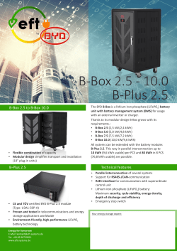 B-Box 2.5 - 10.0 B-Plus 2.5 - Eft