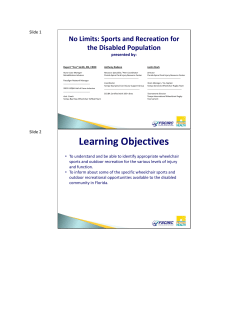 No Limit: Sports and Recreation for the Disabled Population