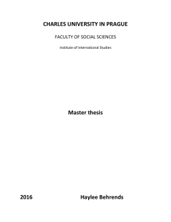 CHARLES UNIVERSITY IN PRAGUE Master thesis 2016 Haylee